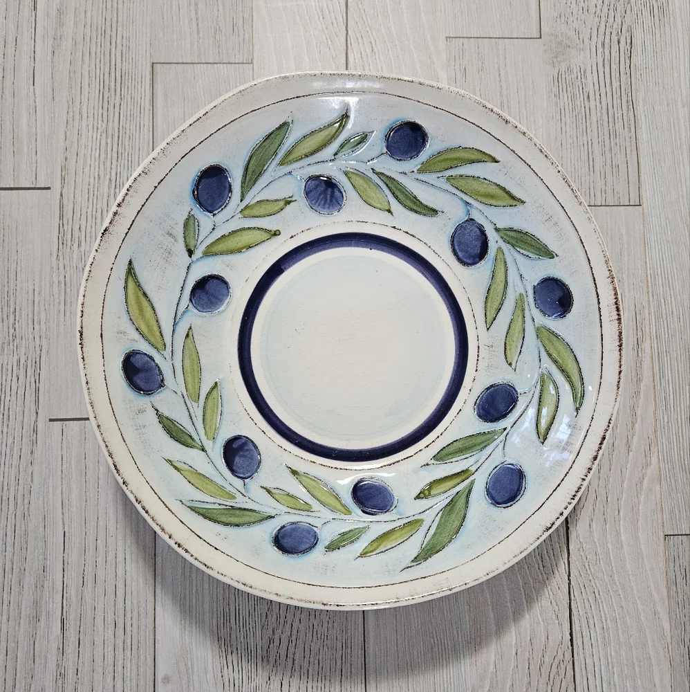 Crate & Barrel Gianna Pasta/Soup Bowl Retired Pattern Earthenware Rare Italy 9
